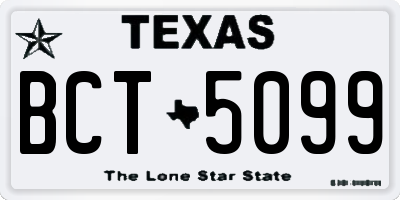 TX license plate BCT5099