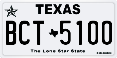 TX license plate BCT5100