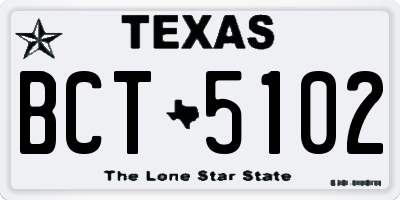 TX license plate BCT5102