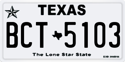 TX license plate BCT5103