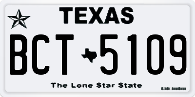 TX license plate BCT5109