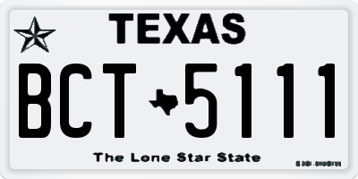 TX license plate BCT5111