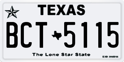 TX license plate BCT5115