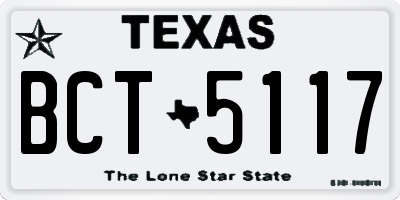 TX license plate BCT5117