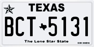 TX license plate BCT5131