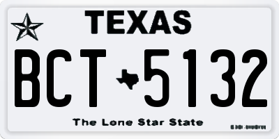 TX license plate BCT5132