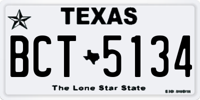 TX license plate BCT5134