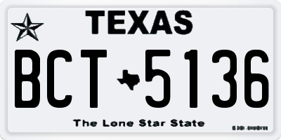 TX license plate BCT5136