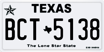 TX license plate BCT5138