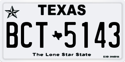 TX license plate BCT5143