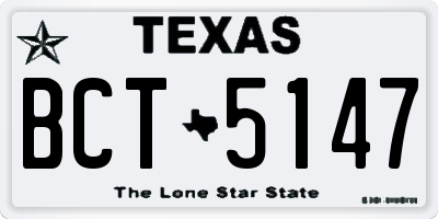 TX license plate BCT5147