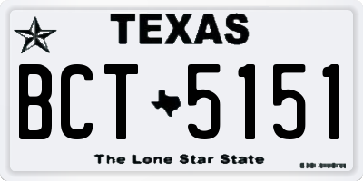 TX license plate BCT5151