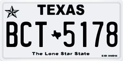 TX license plate BCT5178