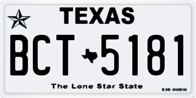 TX license plate BCT5181