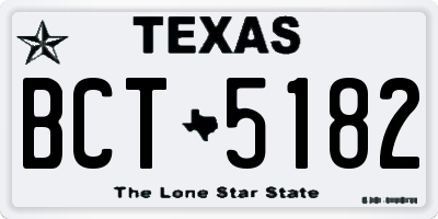 TX license plate BCT5182