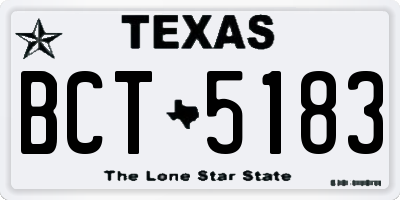 TX license plate BCT5183