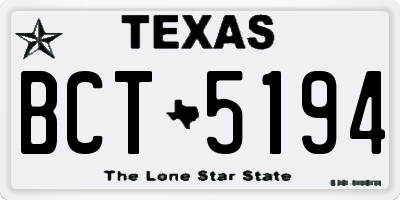 TX license plate BCT5194