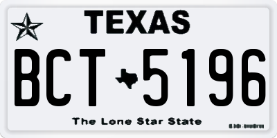 TX license plate BCT5196