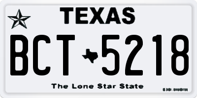 TX license plate BCT5218