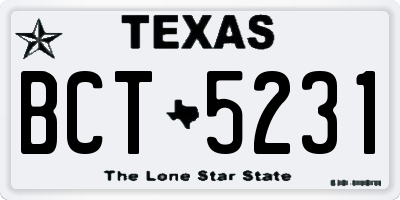 TX license plate BCT5231