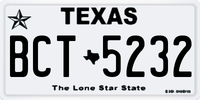TX license plate BCT5232