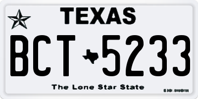 TX license plate BCT5233