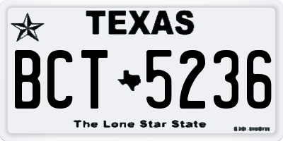 TX license plate BCT5236