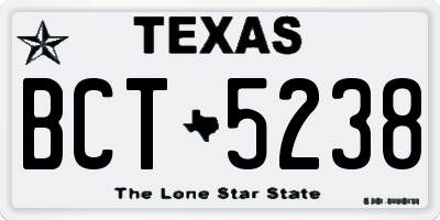 TX license plate BCT5238
