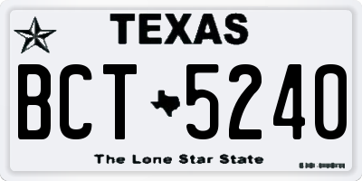 TX license plate BCT5240