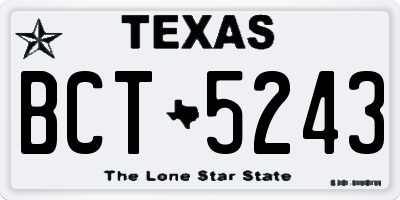 TX license plate BCT5243