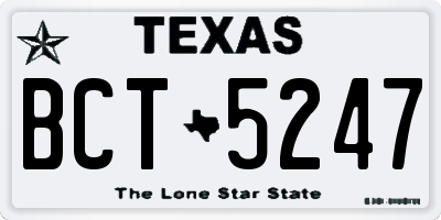 TX license plate BCT5247