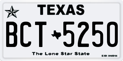TX license plate BCT5250