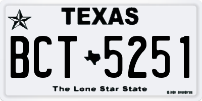TX license plate BCT5251