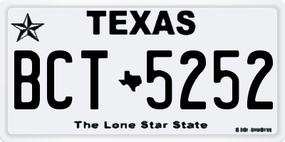 TX license plate BCT5252