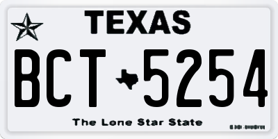 TX license plate BCT5254