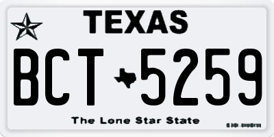 TX license plate BCT5259