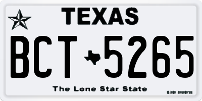 TX license plate BCT5265