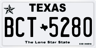 TX license plate BCT5280
