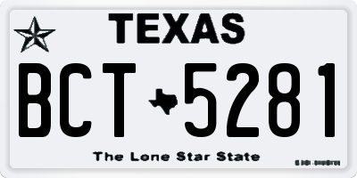 TX license plate BCT5281