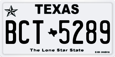 TX license plate BCT5289