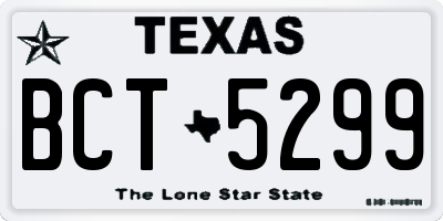 TX license plate BCT5299