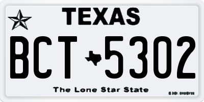 TX license plate BCT5302