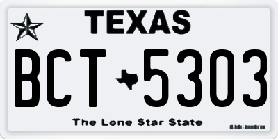 TX license plate BCT5303
