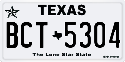 TX license plate BCT5304