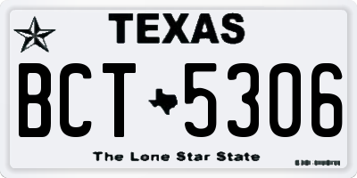 TX license plate BCT5306
