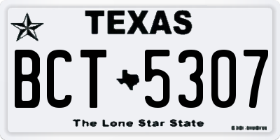 TX license plate BCT5307