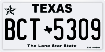 TX license plate BCT5309