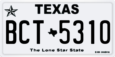 TX license plate BCT5310