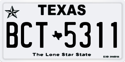 TX license plate BCT5311