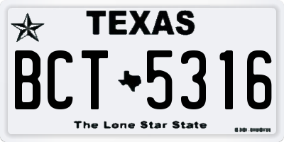 TX license plate BCT5316